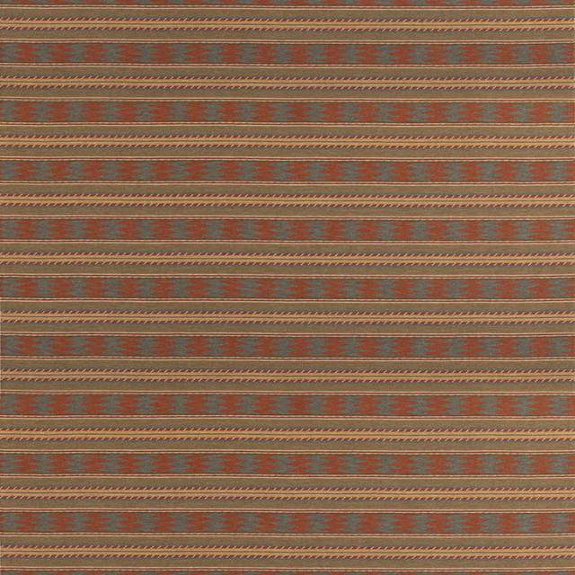 Inveraray Russet/Teal by Mulberry Fabric