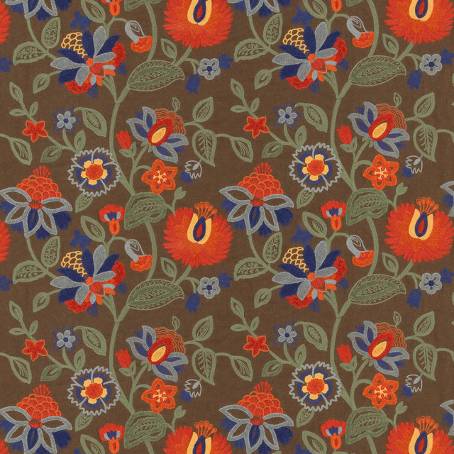 Gorton Red/Teal by Mulberry Fabric