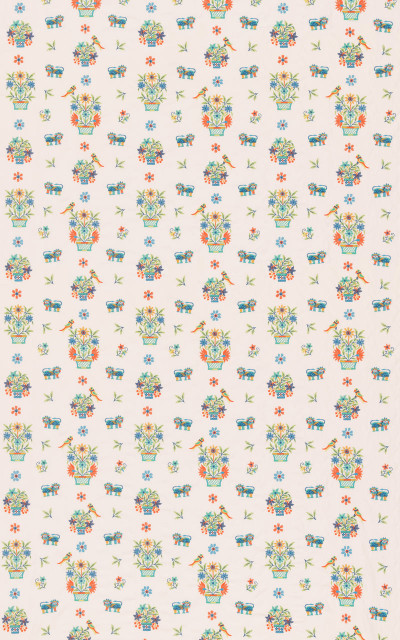 Roar Stitch Jewel by G P & J Baker Fabric