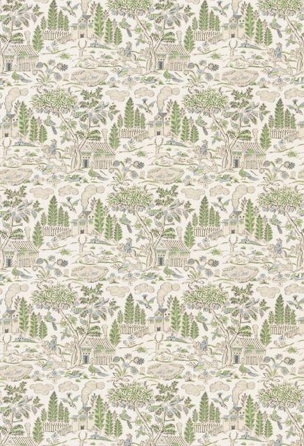 Home Park Green/Blue by G P & J Baker Fabric