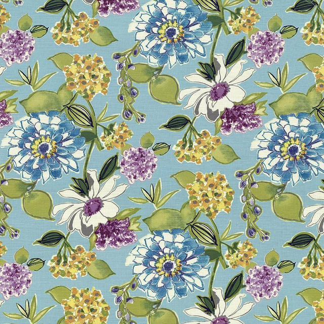 Cacherel Spring Water by Kasmir Fabric 5065 100% Cotton PAKISTAN 15,000 Wyzenbeek Double Rubs H: 27 inches, V:27 inches 54 - 55 - Fabric Carolina - Kasmir