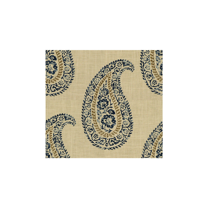 Madira Indigo/Taupe by Baker Lifestyle Fabric ECHO II LINEN - 55%;COTTON - 45% China LIGHT Horizontal: 13.5 and Vertical: 12.5 54 - Fabric Carolina -