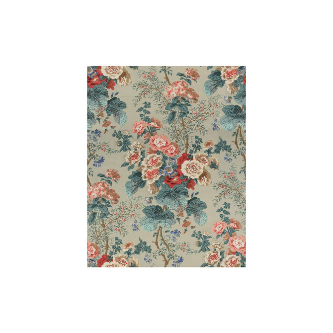 Hollyhock Hdb Green by Lee Jofa Fabric - COTTON - 100% Thailand LIGHT Horizontal: 0 and Vertical: 40.25 47 - Fabric Carolina -