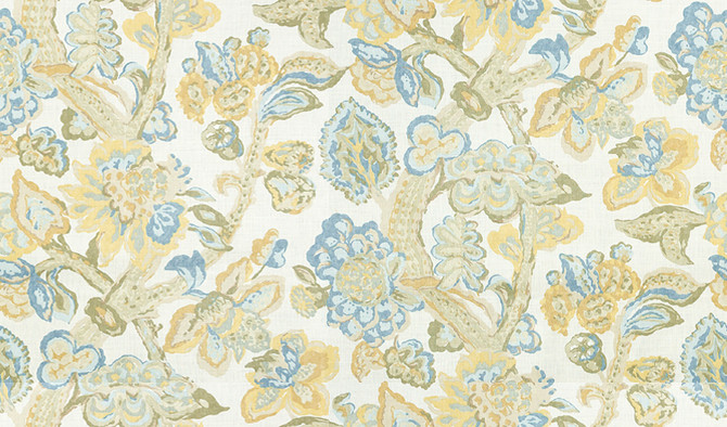 La Cinta Lemon/Blue by Lee Jofa Fabric