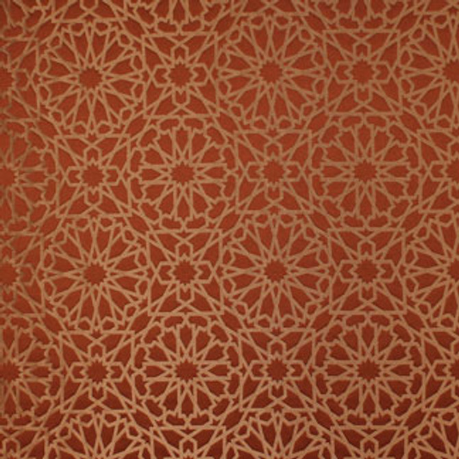 Posen Rust 2866811000 by Carole Fabric Exclusive Radiant Poppy 69% Polyester 31% Cotton India H: 10"V, 9 1/2"H  55" Minimum (See sample for specifics) - Fabric Carolina - Carole Exclusive
