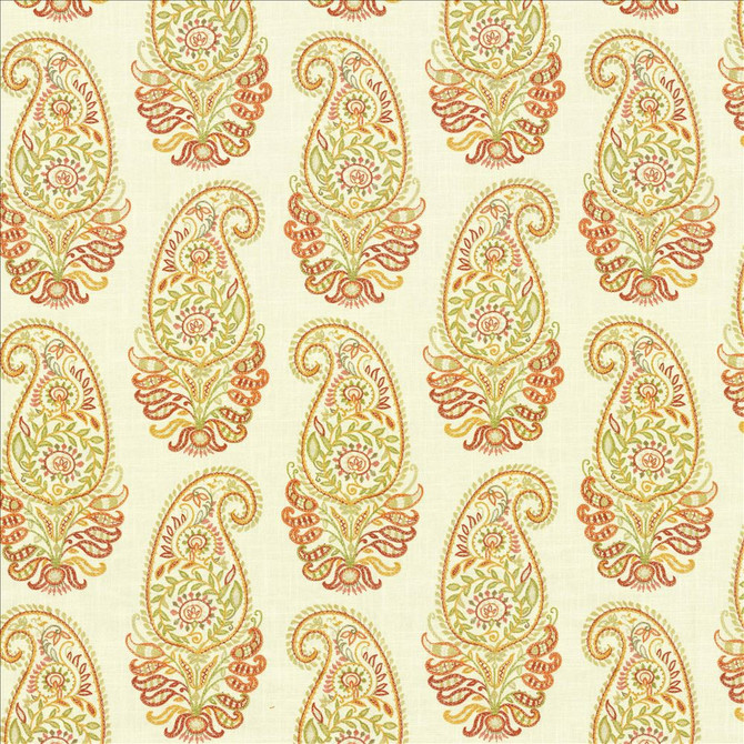 Paisley Shower Harvest by Kasmir Fabric 5121 100% Cotton
 SPAIN 100,000 Wyzenbeek Double Rubs </p><p>Repeat: Horizontal: 13 4/8 inches and Vertical: 13 4/8 inches 54 - Fabric Carolina -