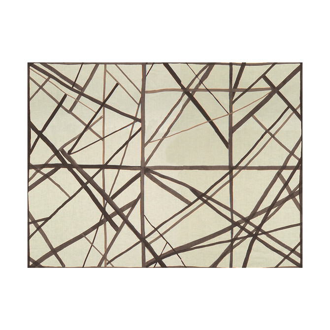 Channels Taupe/Ivory by Groundworks Fabric KELLY WEARSTLER II LINEN - 100% Italy MEDIUM Horizontal: 55 and Vertical: 41.5 55 - Fabric Carolina -