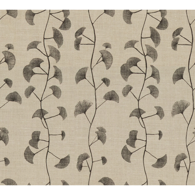 Fans Natural/Charcoal by Groundworks Fabric ALLEGRA HICKS COLLECTION LINEN - 60%;COTTON - 30%;NYLON - 10% United Kingdom - Horizontal: 9 and Vertical: 15.25 54 - Fabric Carolina -