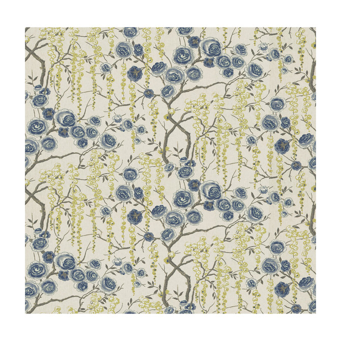 Peonytree Ultramarine by Kravet Basics Fabric SARAH RICHARDSON HARMONY LINEN - 100% China MEDIUM Horizontal: 54.5 and Vertical: 27 54.5 - Fabric Carolina -