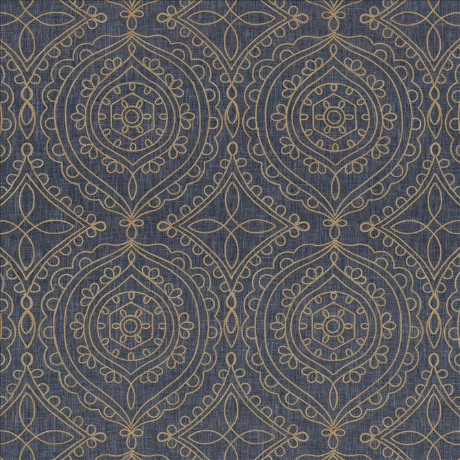 Halyard Indigo by Kasmir Fabric 5156 100% Polyester
 INDIA </p><p>Repeat: Horizontal: 13 inches and Vertical: 15 5/8 inches 54 - Fabric Carolina -