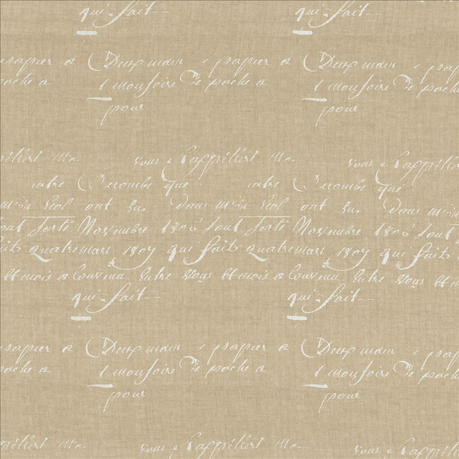 Script Natural by Kasmir Fabric 5157 100% Linen
 FRANCE </p><p>Repeat: Horizontal: 17 7/8 inches and Vertical: 25 2/8 inches 63 - Fabric Carolina -