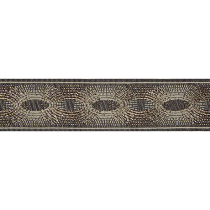 Deco Rays Smoke by Kravet Design Trim BRAIDS BANDS & BORDERS LINEN - 35%;POLYESTER - 32%;VISCOSE - 20%;METALLIC - 13% China Horizontal: and Vertical: 3 - Fabric Carolina -