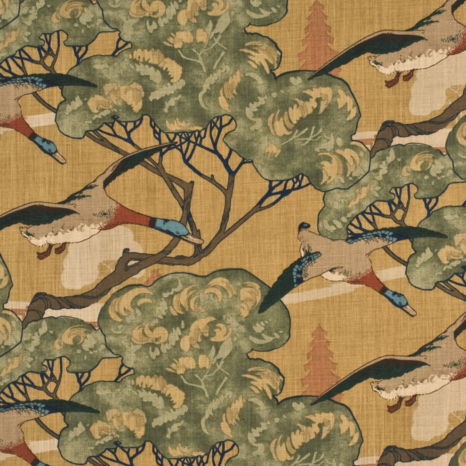 Flying Ducks Sand by Mulberry Fabric MULBERRY BEST OF LINEN - 100% United Kingdom LIGHT Horizontal: 53.978 and Vertical: 24.428 53.978 - Fabric Carolina -