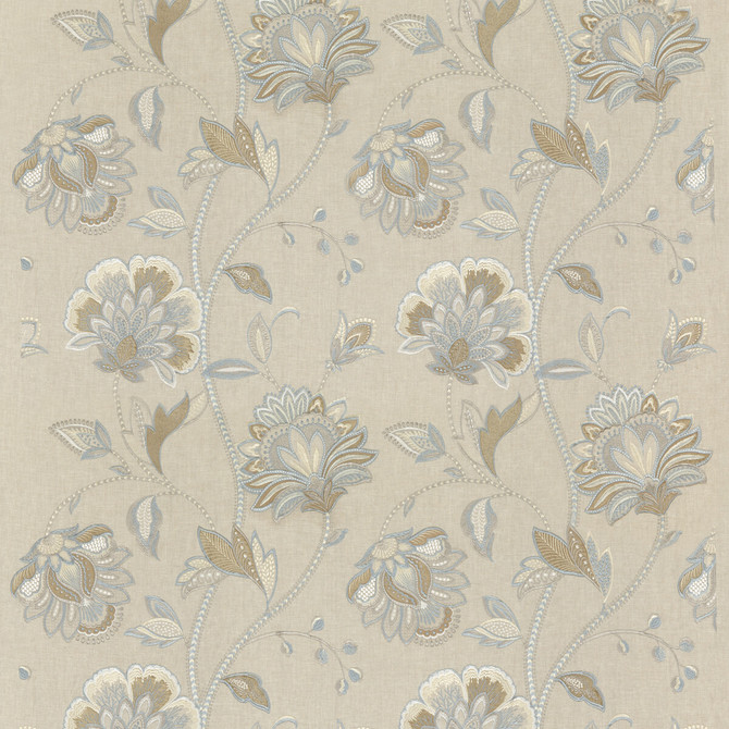 Ormesby Soft Blue by G P & J Baker Fabric KESWICK EMBROIDERIES LINEN - 80%;COTTON - 10%;VISCOSE - 10% India - Horizontal: 24.822 and Vertical: 30.732 49.644 - Fabric Carolina -
