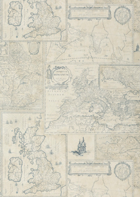 Bohemian Travels Indigo by Mulberry Wallcovering
