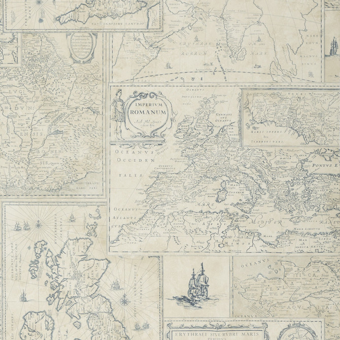 Bohemian Travels Indigo by Mulberry Wallcovering BOHEMIAN ROMANCE PAPER - 100% United Kingdom Horizontal: and Vertical: 29.944 26.989 - Fabric Carolina -