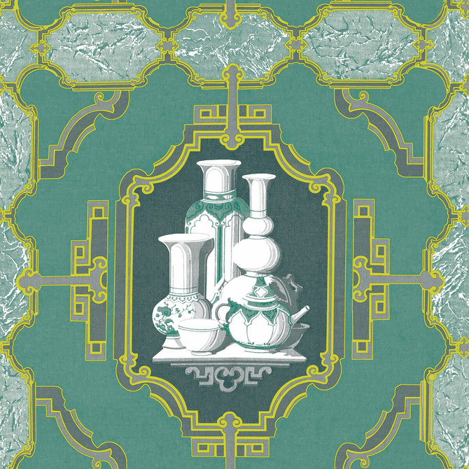 Porcelanas Esmeralda by Gaston Y Daniela Wallcovering GASTON LIBRERIA PAPER - 100% Spain Horizontal: 0 and Vertical: 10.4 20.8 - Fabric Carolina -