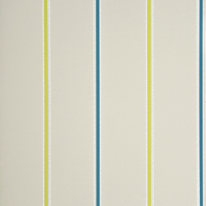 Tasie Stripe Cream/Teal/Lime by Baker Lifestyle Wallcovering