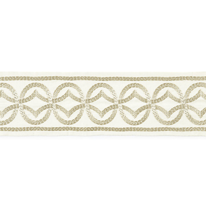 Athena Embroidered Tape Sand by Scalamandre
 Trim Scalamandre
 Trim Athena Embroidered Tape SandTrim LA BOHEME 54% COTTON 39% VISCOSE 7% SPUN POLYESTER INDIA </p><p>Repeat: H: 3.125", V: 5.125" - Fabric Carolina -