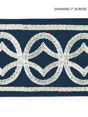 <p>Athena Embroidered Tape Navy SCT33050003 by Scalamandre Trim</p><p><strong>Required Minimum Quantity Purchase: Fabrics by the yard 1 YARD MINIMUM </p><p>Book: LA BOHEME</p><p>Content: 54% COTTON 39% VISCOSE 7% SPUN POLYESTER</p><p>Origin: INDIA</p><p>Performance: LIGHT DUTY</p><p>Repeat: Horizontal: 3.125" and Vertical: </p><p>Width: 5.13</p>