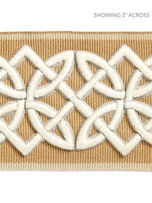 <p>Celtic Embroidered Tape Camel SCT32820002 by Scalamandre Trim</p><p><strong>Required Minimum Quantity Purchase: Fabrics by the yard 1 YARD MINIMUM </p><p>Book: HAMPTONS TRIMMINGS</p><p>Content: 40% POLYESTER 32% VISCOSE 28% ACRYLIC</p><p>Origin: CHINA</p><p>Performance: LIGHT DUTY</p><p>Repeat: Horizontal: 1.875" and Vertical: </p><p>Width: 2.75</p>