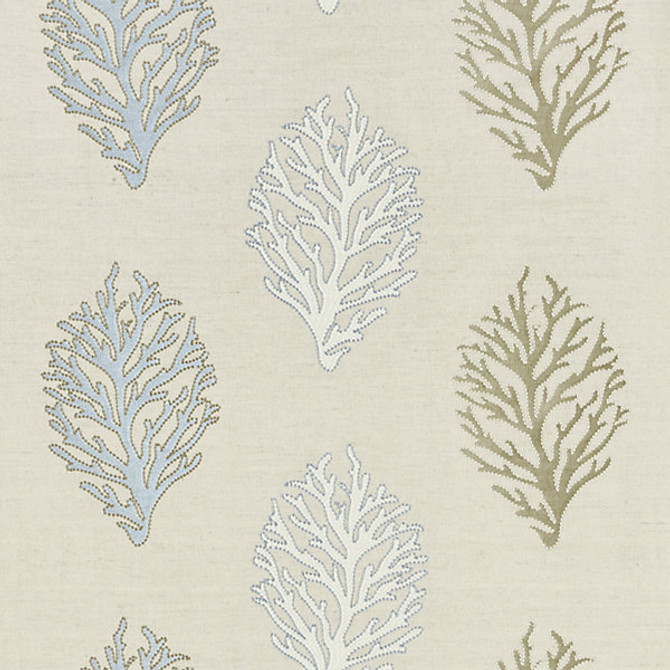 Coral Reef Embroidery/Sand 27204-004 by Grey Watkins Fabric BREEZE 12% POLYESTER|35% COTTON 35% LINEN 18% VISCOSE INDIA LIGHT DUTY Horizontal: 14" and Vertical: 52" 52" - Fabric Carolina -