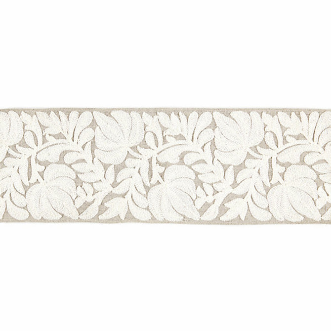 Coventry Embroidered Tape/Flax T3296-001 by Scalamandre Trim Trim BOTANICA STOCKED AT 70% LINEN;30% SPUN VISCOSE INDIA LIGHT DUTY Horizontal: and Vertical: 5" - Fabric Carolina -