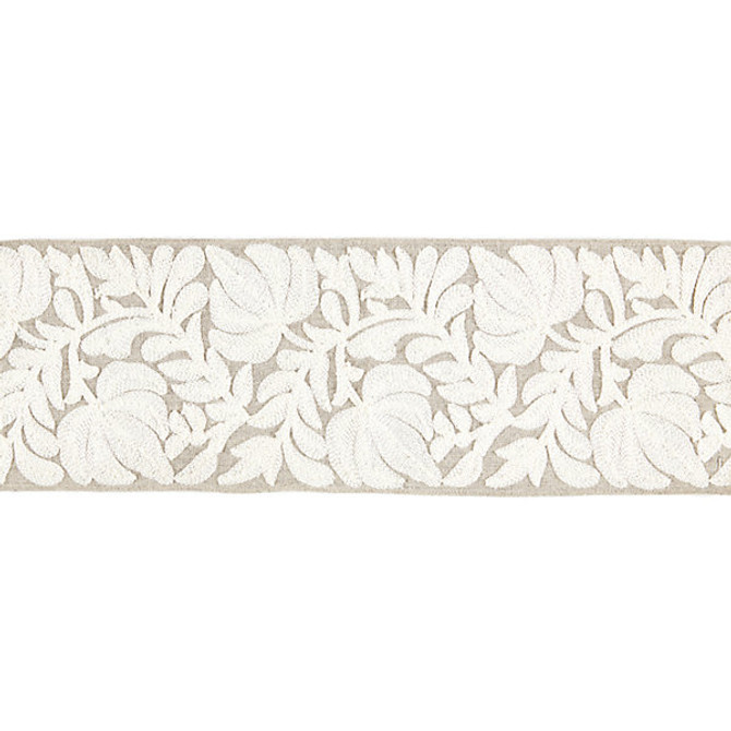 Coventry Embroidered Tape/Flax by Scalamandre Trim Scalamandre Trim Coventry Embroidered Tape/FlaxTrim BOTANICA 70% LINEN 30% SPUN VISCOSE INDIA </p><p>Repeat: H: , V: 5" - Fabric Carolina -