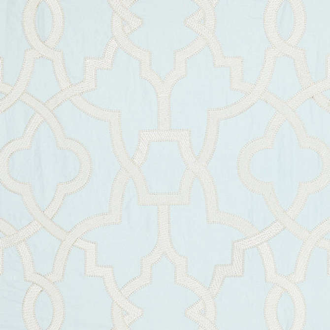 Damascus Embroidery/Blue Mist by Scalamandre Fabric Scalamandre Fabric Damascus Embroidery/Blue MistFabric JARDIN 16% SPUN POLYESTER|36% VISCOSE 29% LINEN 19% COTTON INDIA </p><p>Repeat: H: 31.5", V: 25.625" 51" - Fabric Carolina -