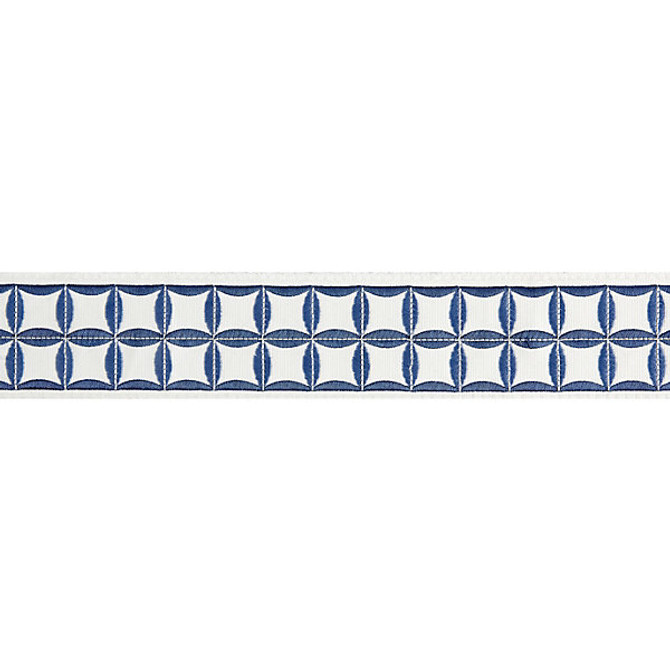 Fiori Embroidered Tape/Delft T3288-002 by Scalamandre Trim Trim FALL 2016 STOCKED AT 66% COTTON;34% VISCOSE INDIA LIGHT DUTY Horizontal: 2.125" and Vertical: 2.75" - Fabric Carolina -
