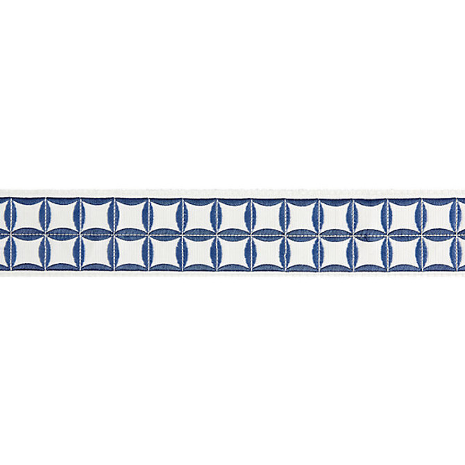 Fiori Embroidered Tape/Delft T3288-002 by Scalamandre Trim Trim MERCHANTE 66% COTTON 34% VISCOSE INDIA LIGHT DUTY Horizontal: 2.125" and Vertical: 2.875" - Fabric Carolina -