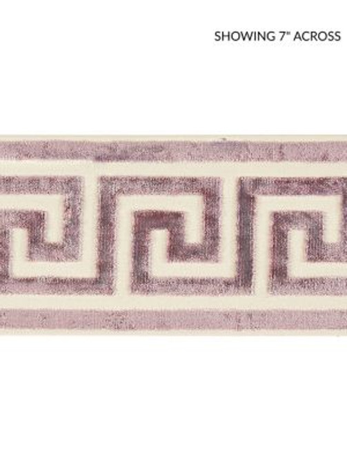 <p>Greek Key Velvet Tape Amethyst SCT32790004 by Scalamandre Trim</p><p><strong>Required Minimum Quantity Purchase: Fabrics by the yard 1 YARD MINIMUM </p><p>Book: ORIANA</p><p>Content: 50% VISCOSE 50% COTTON</p><p>Origin: INDIA</p><p>Performance: LIGHT DUTY</p><p>Repeat: Horizontal: 2.875" and Vertical: </p><p>Width: 4</p>