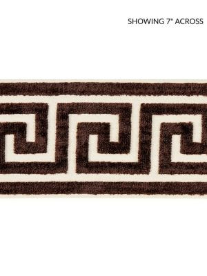 <p>Greek Key Velvet Tape Espresso SCT32790006 by Scalamandre Trim</p><p><strong>Required Minimum Quantity Purchase: Fabrics by the yard 1 YARD MINIMUM </p><p>Book: ORIANA</p><p>Content: 50% VISCOSE 50% COTTON</p><p>Origin: INDIA</p><p>Performance: LIGHT DUTY</p><p>Repeat: Horizontal: 2.875" and Vertical: </p><p>Width: 4</p>