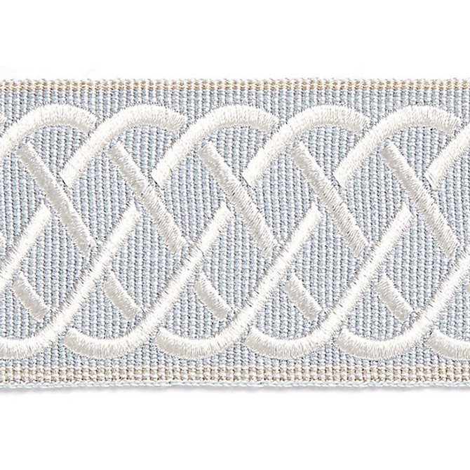 Helix Embroidered Tape/Mineral Sc 0002T3284 by Scalamandre
 Trim HAMPTONS TRIMMINGS 77% VISCOSE 23% RAYON CHINA LIGHT DUTY Horizontal: and Vertical: 2" - Fabric Carolina -