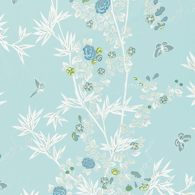 Jardin De Chine/Ciel Sc 000316608 by Scalamandre
 Fabric LA BOHEME 100% COTTON UNITED KINGDOM MEDIUM DUTY Horizontal: 46" and Vertical: 27" 54" - Fabric Carolina -