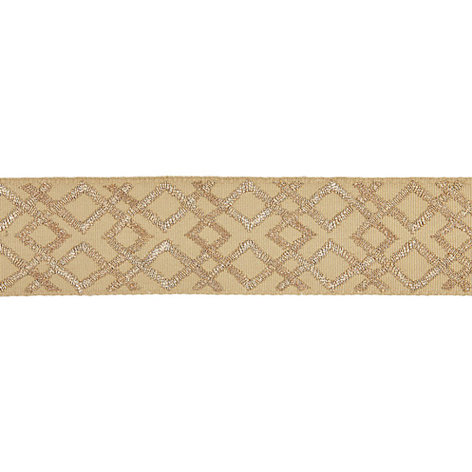 Lattice Tape/Camel T3295-003 by Scalamandre Trim Trim MODERN LUXURY 70% COTTON 30% VISCOSE INDIA LIGHT DUTY Horizontal: 3.75" and Vertical: 2.75" - Fabric Carolina -