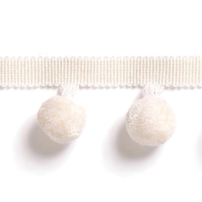 Osborne Pom Pom Fringe/Ivory Sc 0001Fx1500 by Scalamandre
 Trim HAMPTONS TRIMMINGS 95% ACRYLIC 5% POLYESTER CHINA LIGHT DUTY Horizontal: and Vertical: 1.375" - Fabric Carolina -