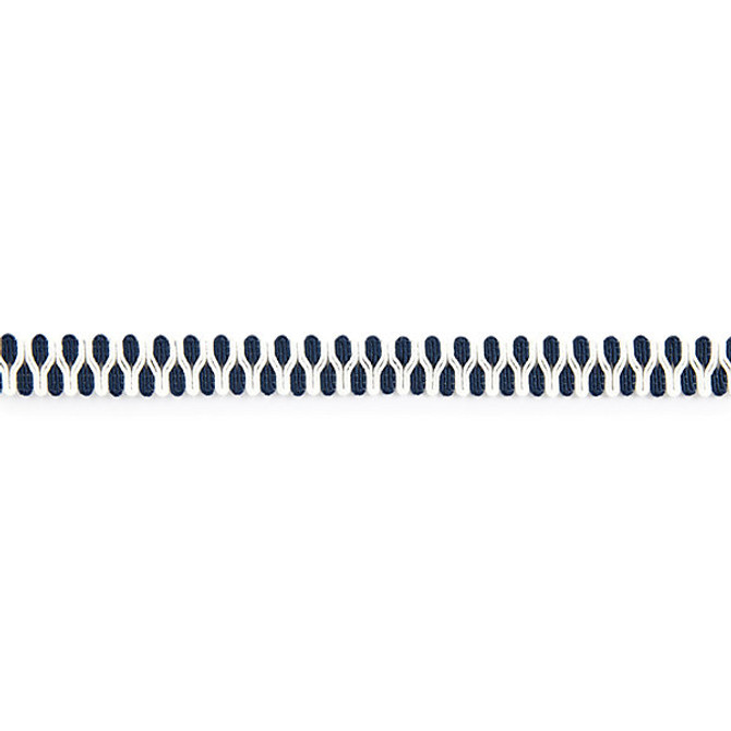 Playa Gimp Braid/Indigo V1247-004 by Scalamandre Trim Trim ISOLA INDOOR / OUTDOOR 94% POLYOLEFIN 6% NYLON UNITED KINGDOM HEAVY DUTY Horizontal: .375" and Vertical: 0.875" - Fabric Carolina -