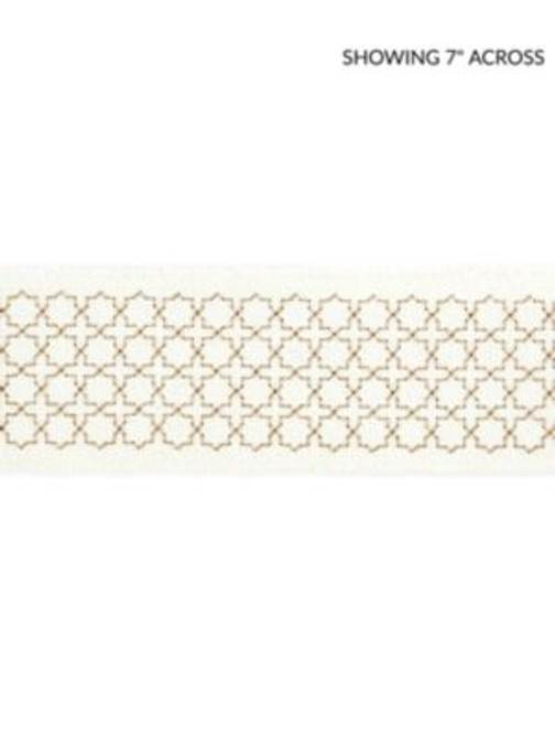 <p>Seville Embroidered Tape Ivory SCT32890001 by Scalamandre Trim</p><p><strong>Required Minimum Quantity Purchase: Fabrics by the yard 1 YARD MINIMUM </p><p>Book: MERCHANTE</p><p>Content: 91% LINEN 9% RAYON</p><p>Origin: INDIA</p><p>Performance: LIGHT DUTY</p><p>Repeat: Horizontal: .5" and Vertical: </p><p>Width: 2.5</p>