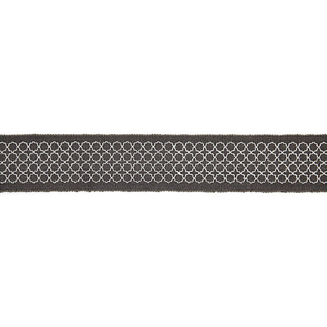 Seville Embroidered Tape/Charcoal T3289-004 by Scalamandre Trim Trim MERCHANTE 91% LINEN 9% RAYON INDIA LIGHT DUTY Horizontal: .5" and Vertical: 2.5" - Fabric Carolina -
