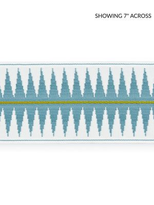 <p>Soleil Tape Turquiose SCT33080003 by Scalamandre Trim</p><p><strong>Required Minimum Quantity Purchase: Fabrics by the yard 1 YARD MINIMUM </p><p>Book: ISOLA INDOOR / OUTDOOR</p><p>Content: 100% POLYOLEFIN</p><p>Origin: UNITED KINGDOM</p><p>Performance: HEAVY DUTY</p><p>Repeat: Horizontal: .5" and Vertical: </p><p>Width: 3.5</p>