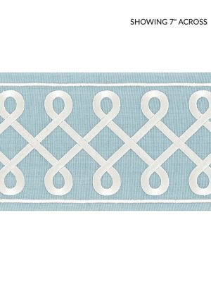 <p>Soutache Embroidered Tape Sky SCT32810003 by Scalamandre Trim</p><p><strong>Required Minimum Quantity Purchase: Fabrics by the yard 1 YARD MINIMUM </p><p>Book: ORIANA</p><p>Content: 85% COTTON 15% RAYON</p><p>Origin: INDIA</p><p>Performance: LIGHT DUTY</p><p>Repeat: Horizontal: 1.625" and Vertical: </p><p>Width: 4.5</p>