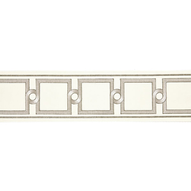 Square Link Embroidered Tape Platinum by Scalamandre
 Trim Scalamandre
 Trim Square Link Embroidered Tape PlatinumTrim MERCHANTE 70% COTTON 30% RAYON INDIA </p><p>Repeat: H: 5.25", V: 6.25" - Fabric Carolina -