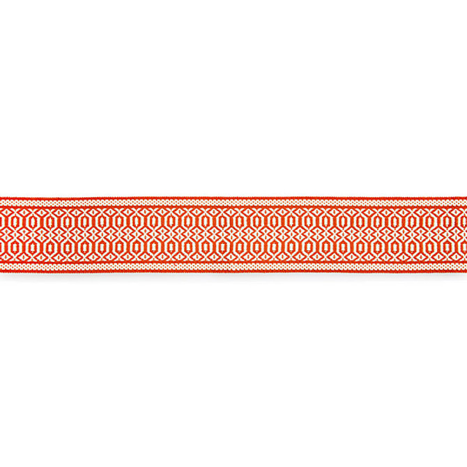 Tulum Diamond Tape/Coral T3312-003 by Scalamandre Trim Trim ISOLA INDOOR / OUTDOOR 100% POLYOLEFIN UNITED KINGDOM HEAVY DUTY Horizontal: .5" and Vertical: 2.375" - Fabric Carolina -