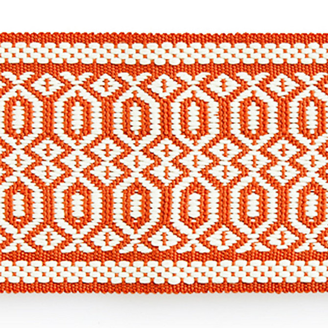 Tulum Diamond Tape/Coral Sc 0003T3312 by Scalamandre
 Trim ISOLA INDOOR / OUTDOOR 100% POLYOLEFIN UNITED KINGDOM HEAVY DUTY Horizontal: .5" and Vertical: 2.375" - Fabric Carolina -