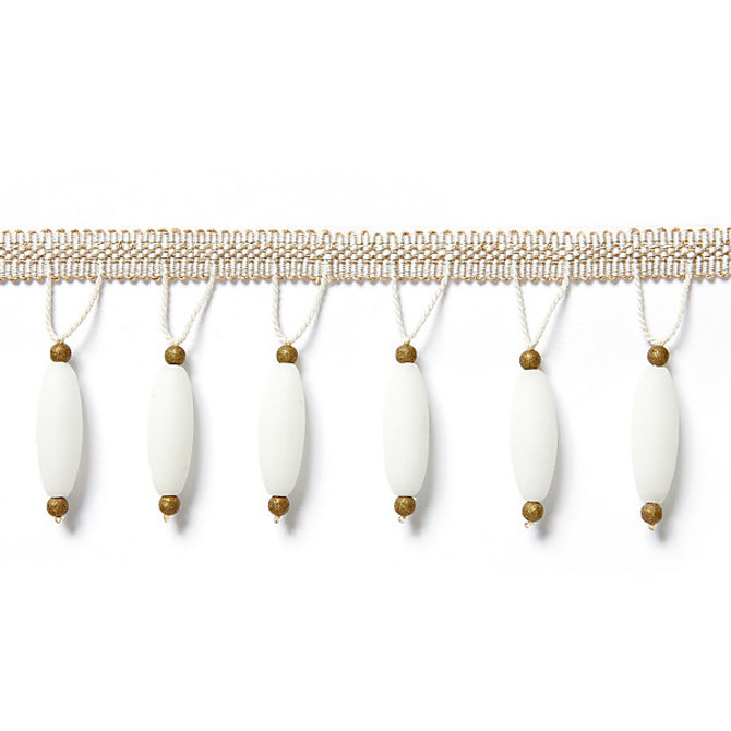 Vionnet Beaded Fringe/Alabaster Fx1501-001 by Scalamandre Trim Trim FALL 2016 STOCKED AT 91% GLASS;5% METALLIC;4% VISCOSE INDIA LIGHT DUTY Horizontal: and Vertical: 1.125" 3.125" - Fabric Carolina -