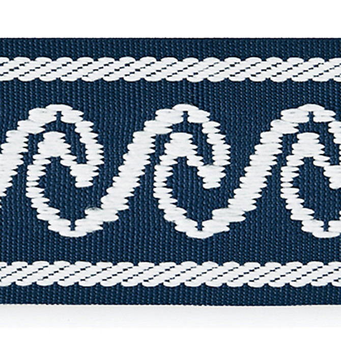 Wave Tape/Indigo Sc 0004T3313 by Scalamandre
 Trim ISOLA INDOOR / OUTDOOR 100% POLYOLEFIN UNITED KINGDOM HEAVY DUTY Horizontal: 1.125" and Vertical: 2.375" - Fabric Carolina -