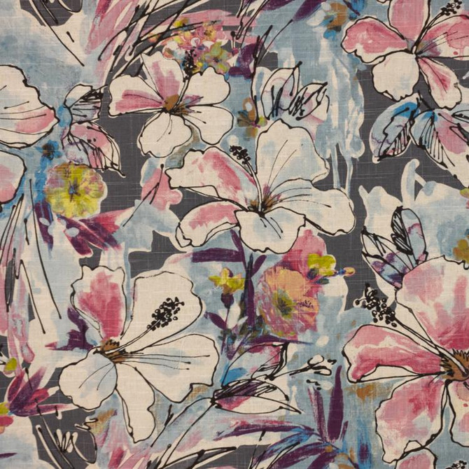 Floral Splash Pink Flannel by RM CoCo Fabric