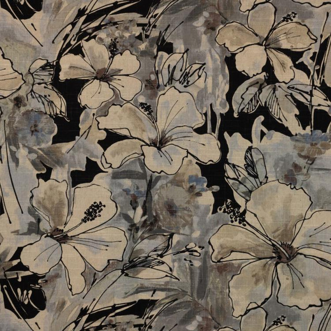 Floral Splash Charcoal by RM CoCo Fabric