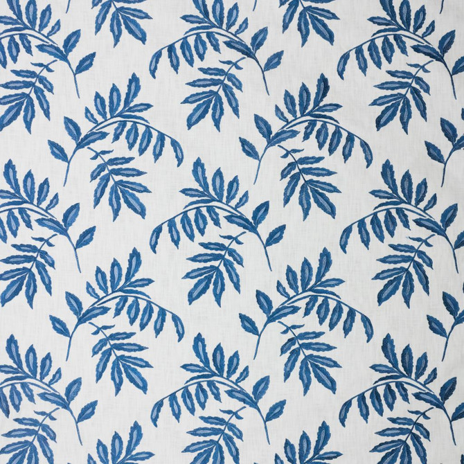 Falling Leaves Mood Indigo by RM CoCo Fabric 2018 Spring - Prive Collection 100% Cotton Embroidery 100% Viscose Base See Sample 0 Horizontal: 1615 54  - Fabric Carolina -